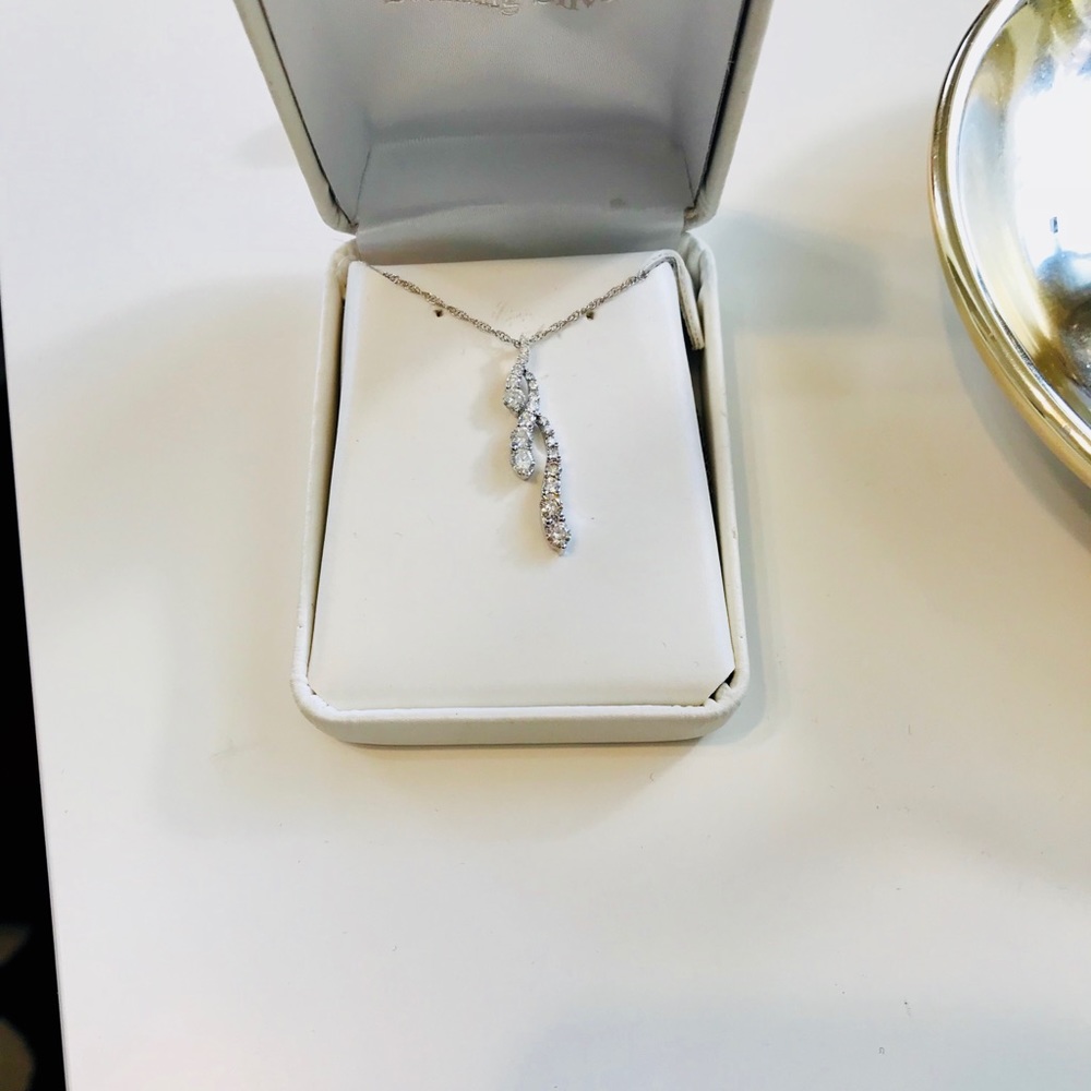 Genuine Sterling Silver and diamond necklace